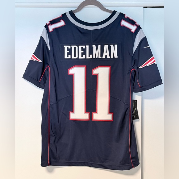Nike New England Patriots Julian Edelman #11 Jersey NWT Men’s Large Navy Dri-FIT - Picture 2 of 7